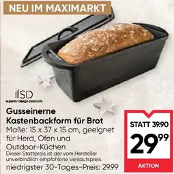 Maximarkt Gusseinerne kastenbackform für brot Angebot