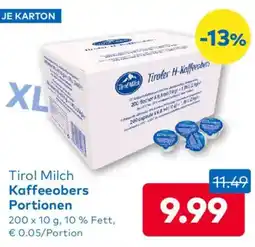 T&G Tirol Milch Kaffeeobers Portionen Angebot