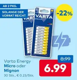 T&G Varta Energy Micro oder Mignon Angebot