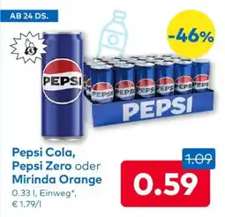 T&G Pepsi Cola, Pepsi Zero oder Mirinda Orange Angebot