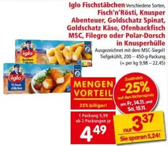 Interspar Iglo Fischstäbchen Angebot