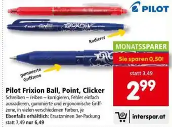 Pilot frixion ball, point, clicker