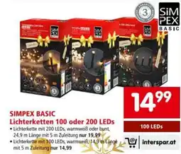 Interspar Simpex basic lichterketten 100 oder 200 leds Angebot