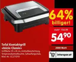 Interspar Tefal Kontaktgrill Inicio Classic Angebot