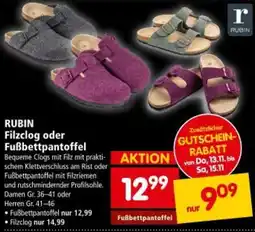 Interspar RUBIN Filzclog oder Fußbettpantoffel Angebot