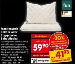 Interspar Frankenstolz polster oder steppdecke baby alpaka Angebot