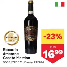 MPreis Biscardo Amarone Casato Mastino Angebot