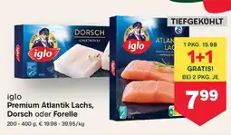 MPreis iglo Premium Atlantik Lachs, Dorsch oder Forelle Angebot