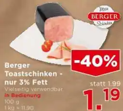 Unimarkt Berger Toastschinken - nur 3% Fett Angebot