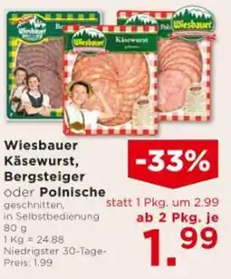 Unimarkt Wiesbauer Käsewurst, Bergsteiger oder Polnische Angebot