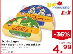 Unimarkt Schärdinger Mondseer oder Jausenkäse Angebot