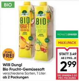 Maximarkt Willi dungl bio frucht-gemüsesaft Angebot
