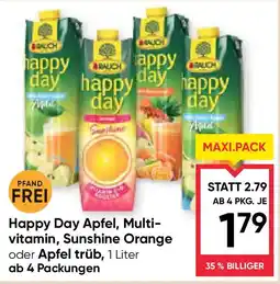 Maximarkt Happy day apfel, multivitamin, sunshine orange oder apfel trüb Angebot