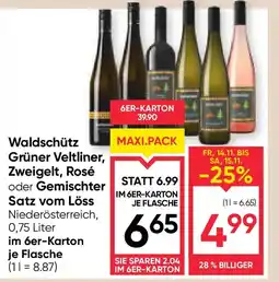 Maximarkt Waldschütz Grüner Veltliner, Zweigelt, Rosé oder Gemischter Satz vom Löss Niederösterreich, Angebot