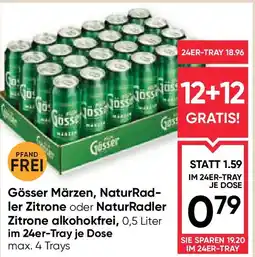 Maximarkt Gösser Märzen, NaturRad- ler Zitrone oder NaturRadler Zitrone alkohokfrei Angebot