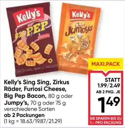 Maximarkt Kelly's Sing Sing, Zirkus Räder, Furiosi Cheese, Big Pep Bacon Angebot