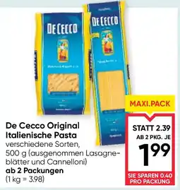 Maximarkt De cecco original italienische pasta Angebot