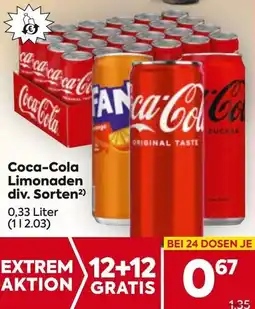 Billa Coca-Cola Limonaden Angebot