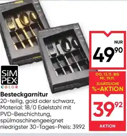 Maximarkt Besteckgarnitur gold oder schwarz Maximarkt Angebot