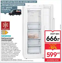 Maximarkt Gefrierschrank GS29NVWEP Maximarkt Angebot