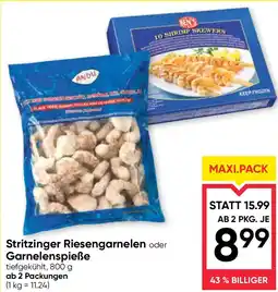 Maximarkt Stritzinger Riesengarnelen oder Garnelenspieße Angebot