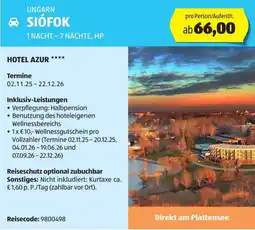 Hofer Reisen Ungarn siófok Angebot