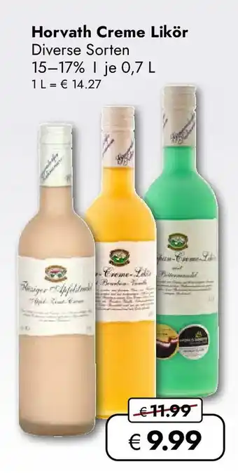 Travel FREE Horvath creme likör Angebot