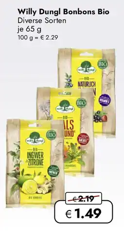 Travel FREE Willy Dungl Bonbons Bio Angebot