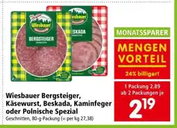 Interspar Wiesbauer Bergsteiger, Käsewurst, Beskada, Kamifeger oder Polnische Spezial Angebot