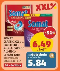 PENNY SOMAT CLASSIC XXL od. EXCELLENCE 4-IN-1-CAPS od. ALL-IN-1-LEMON-TABS Angebot