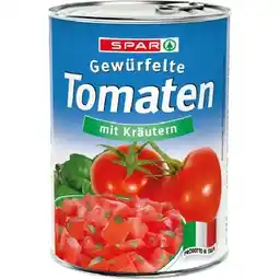 Spar Gewürfelte Tomaten mit Kräutern SPAR Angebot