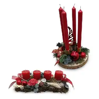 Hofer Gesteck Birkenscheibe, Adventgesteck rubin HOFER Angebot