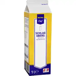 Metro Schlagobers ESL, Preisangabe ohne MwSt. (Preis inkl. MwSt. 6,48 €), METRO Angebot