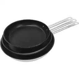 Metro Pfannenset Edelstahl 3-tlg., Preisangabe ohne MwSt. (Preis inkl. MwSt. 60,00 €), METRO Angebot