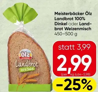 Meisterbäcker Ölz Landbrot 100% Dinkel oder Land- brot Weizenmisch