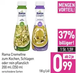 Sutterlüty Rama Cremefine zum Kochen, Schlagen oder rein pflanzlich Angebot