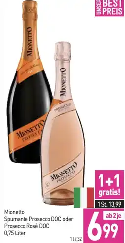Sutterlüty Mionetto Spumante Prosecco DOC oder Prosecco Rosé DOC Angebot