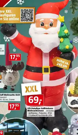 Bauhaus LED-Weihnachtsdekofigur Aufblasbarer Weihnachtsmann Angebot