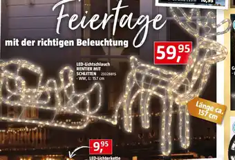 Bauhaus Tween Light LED-Lichtschlauch Rentier mit Schlitten Angebot