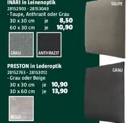 Bauhaus Fllow wandpolster preston Angebot