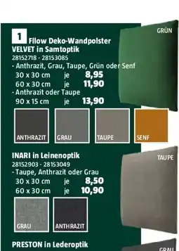 Bauhaus Fllow wandpolster velvet Angebot