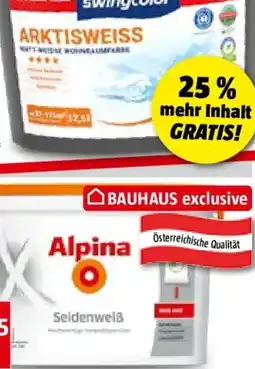 Bauhaus Alpina Wandfarbe Seidenweiß Angebot