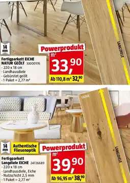 Bauhaus Fertigparkett Eiche matt lackiert Angebot
