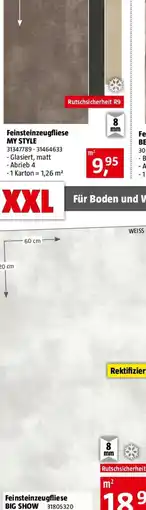 Bauhaus Feinsteinzeugfliese Big Show XXL Angebot