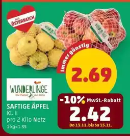 PENNY SAFTIGE ÄPFEL KL. II Angebot
