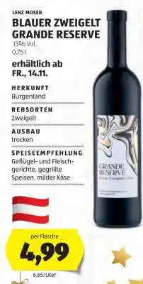 Hofer BLAUER ZWEIGELT GRANDE RESERVE Angebot
