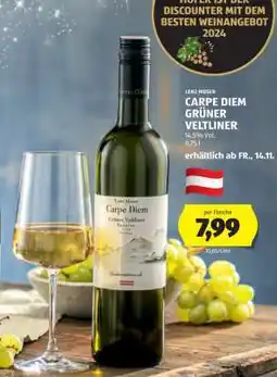 Hofer LENZ MOSER CARPE DIEM GRÜNER VELTLINER Angebot
