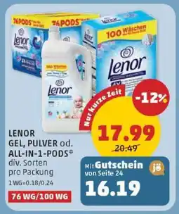 PENNY LENOR GEL, PULVER od. ALL-IN-1-PODS Angebot
