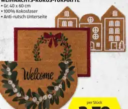 Hofer Home Creation Weihnachts-Kokos-Türmatte Angebot