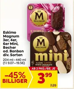 Billa Eskimo Magnum 3er, 4er, 6er Mini, Becher od. Bonbon Angebot
